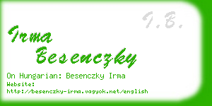 irma besenczky business card